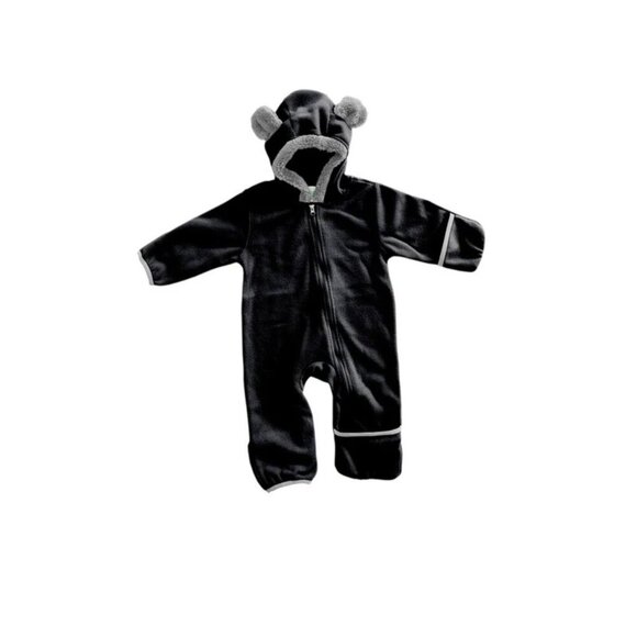 Cuddle Club Other - Cuddle Club One Piece Romper Hooded Fleece Jumper, Bear Black 18-24 months NWT